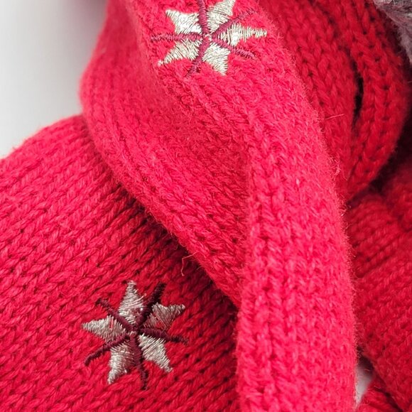 Vintage Red Christmas Snowman Knit Cardigan Sweater Womens Zip Up Holiday Winter - Picture 15 of 16